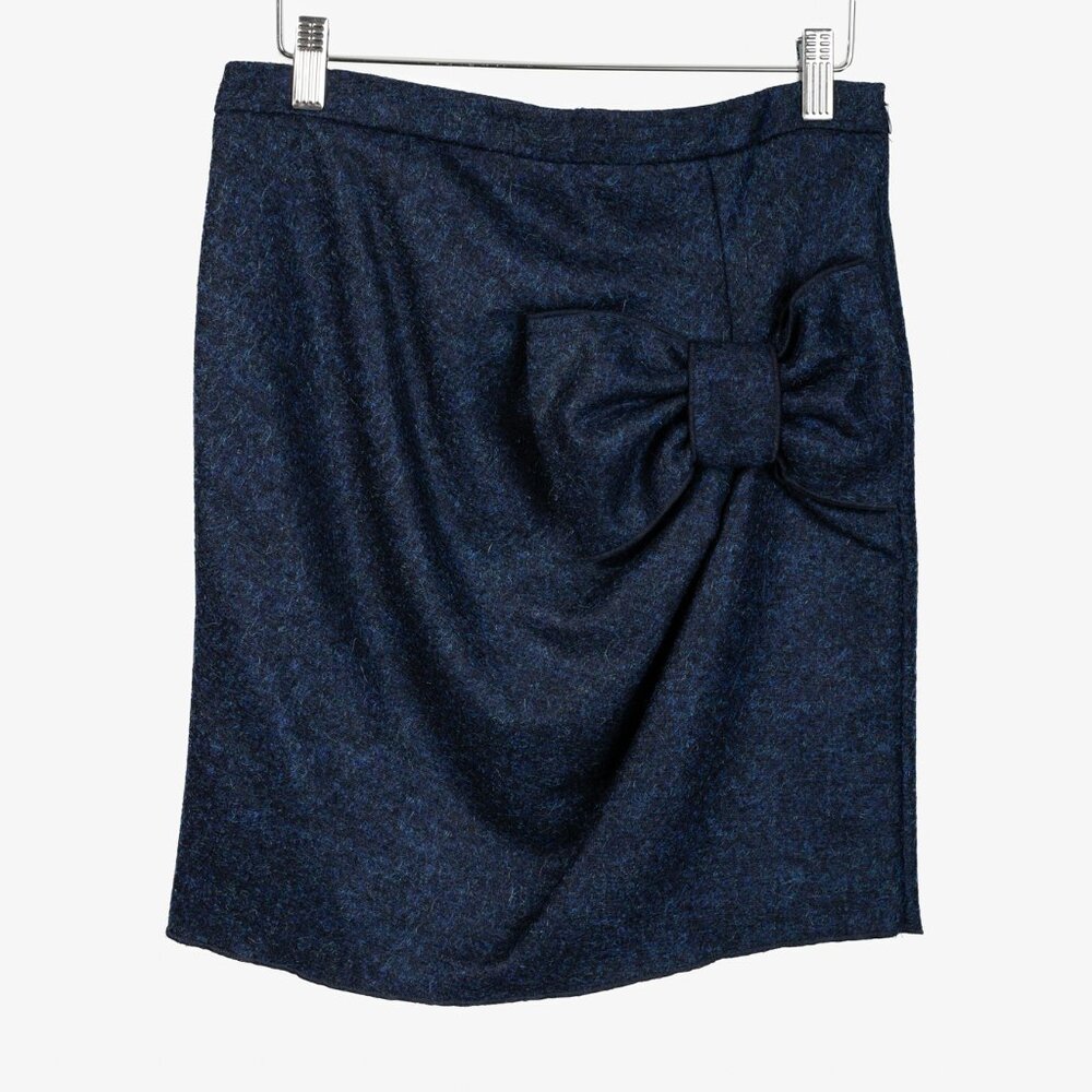 Love Moschino Blue Wool Bow Skirt